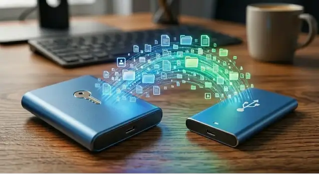 Two USB drives with automatic mirroring