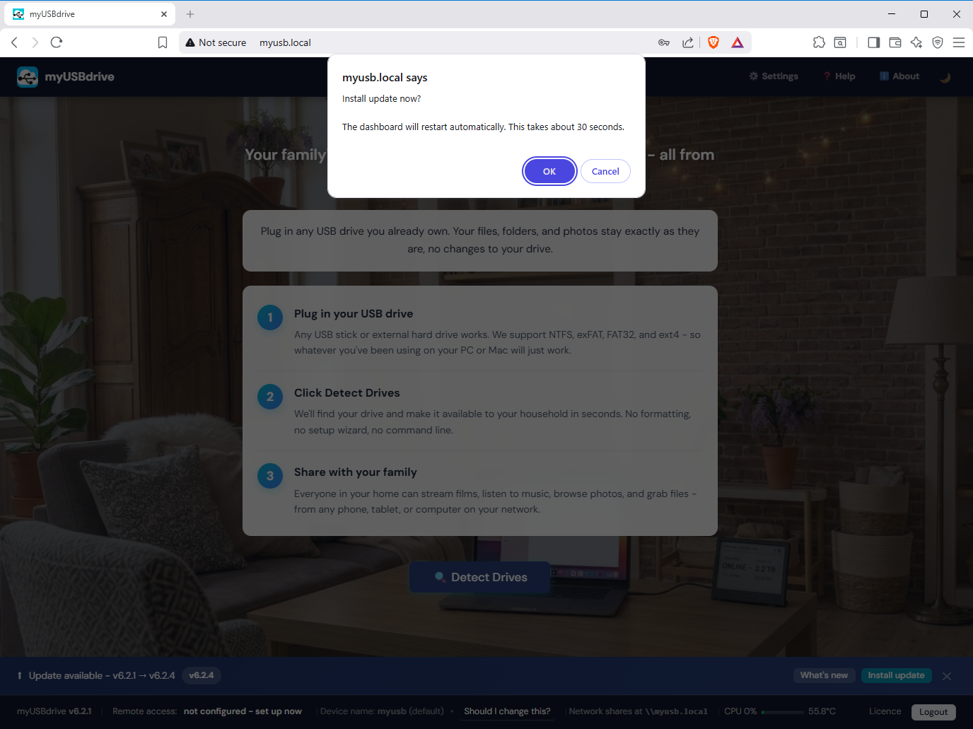 myUSBdrive - Confirm update